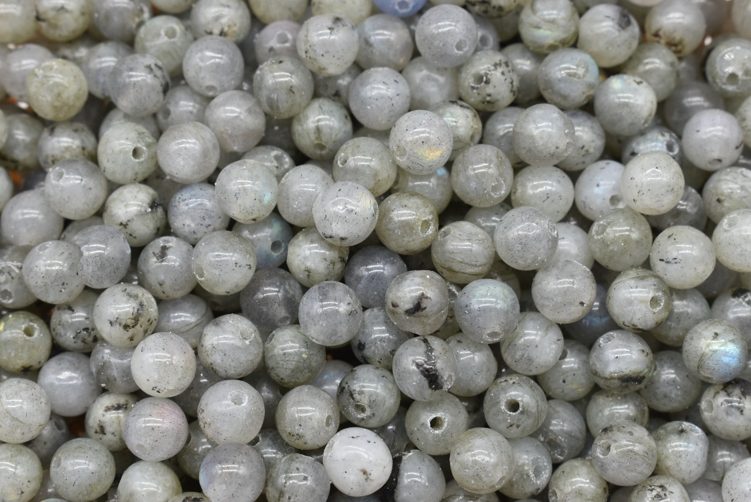 Labradorite Beads 6 mm Perforated - 10 Beads