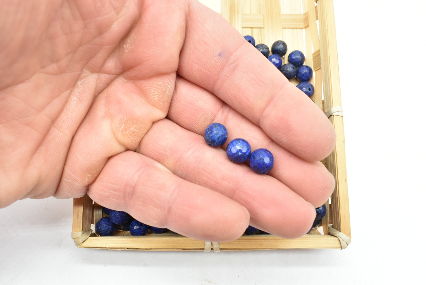 Lapis Lazuli Beads Faceted 8 mm Perforated - 5 Beads