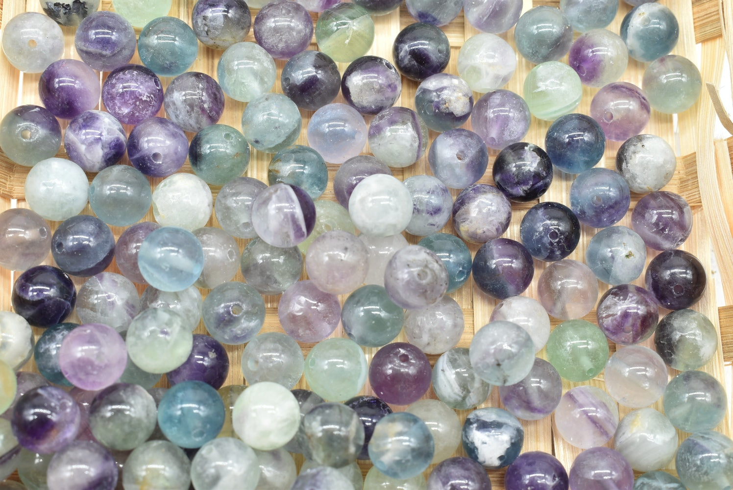 8 mm Perforated Fluorite Beads - 5 Beads