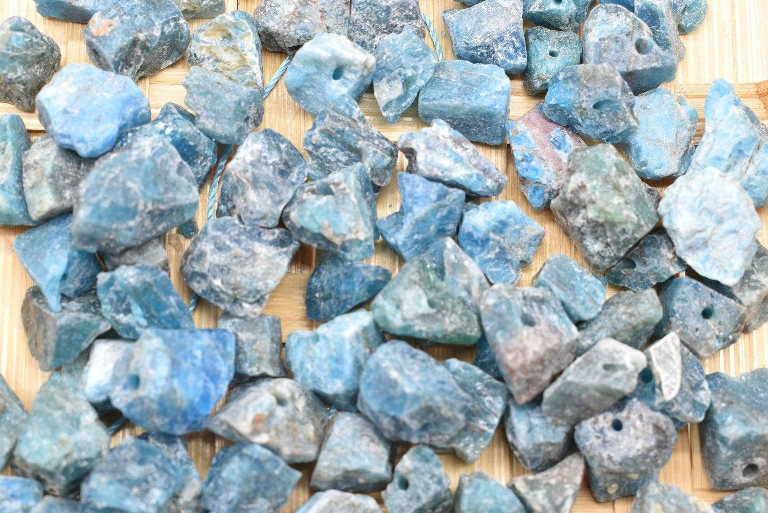 Raw Apatite 6-12 mm Perforated - 1 Piece