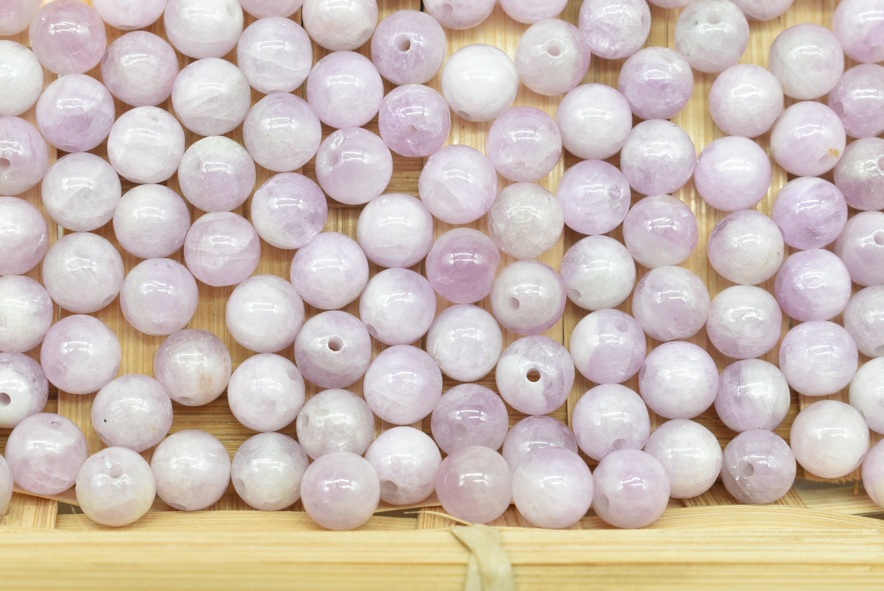 6 mm Kunzite Beads Perforated - 1 Piece