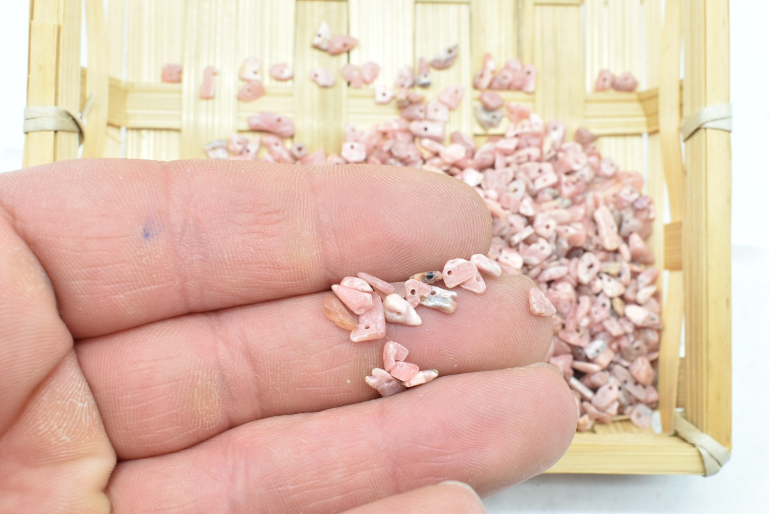 Perline di Rodocrosite 3-5 mm Forate - 5 Perline