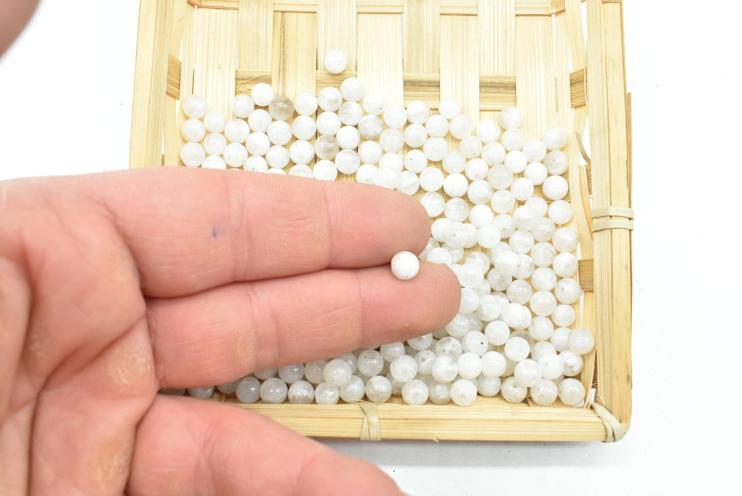 Moonstone Beads 6 mm Perforated - 5 Beads
