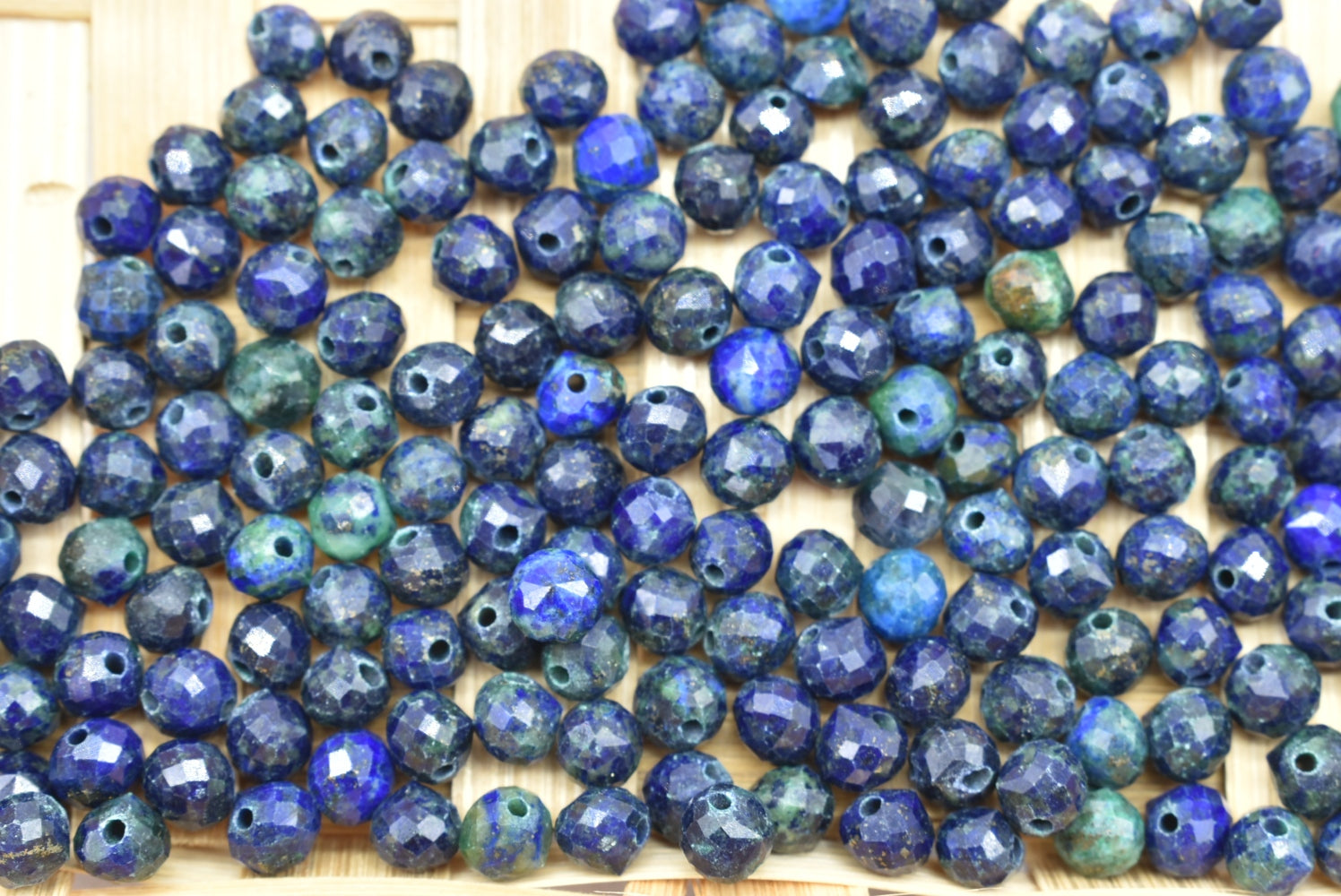 Chrysocolla and Lapis Lazuli Beads 4-5 mm Perforated - 3 Beads