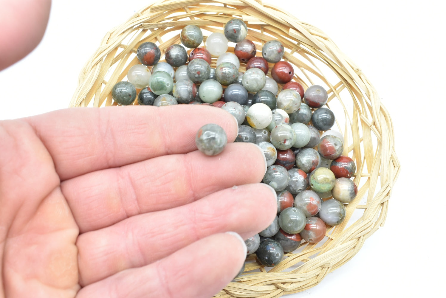 Perline di Eliotropio 10.5 mm Forate - 5 Perline