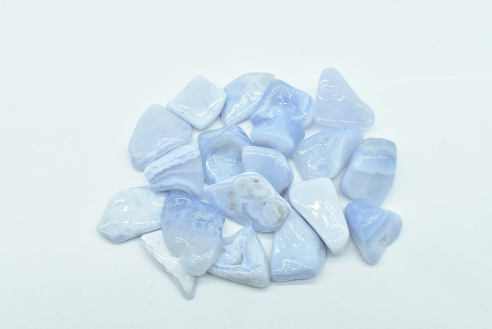 Calcedonio Blu Burattato - Agata Blue Lace