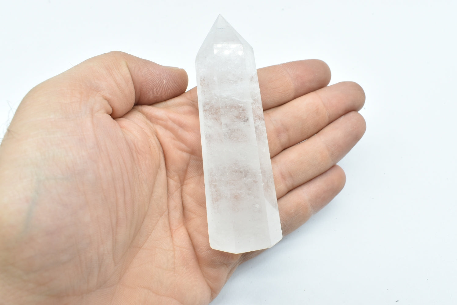 Tip of Polished Rock Crystal - Hyaline Quartz