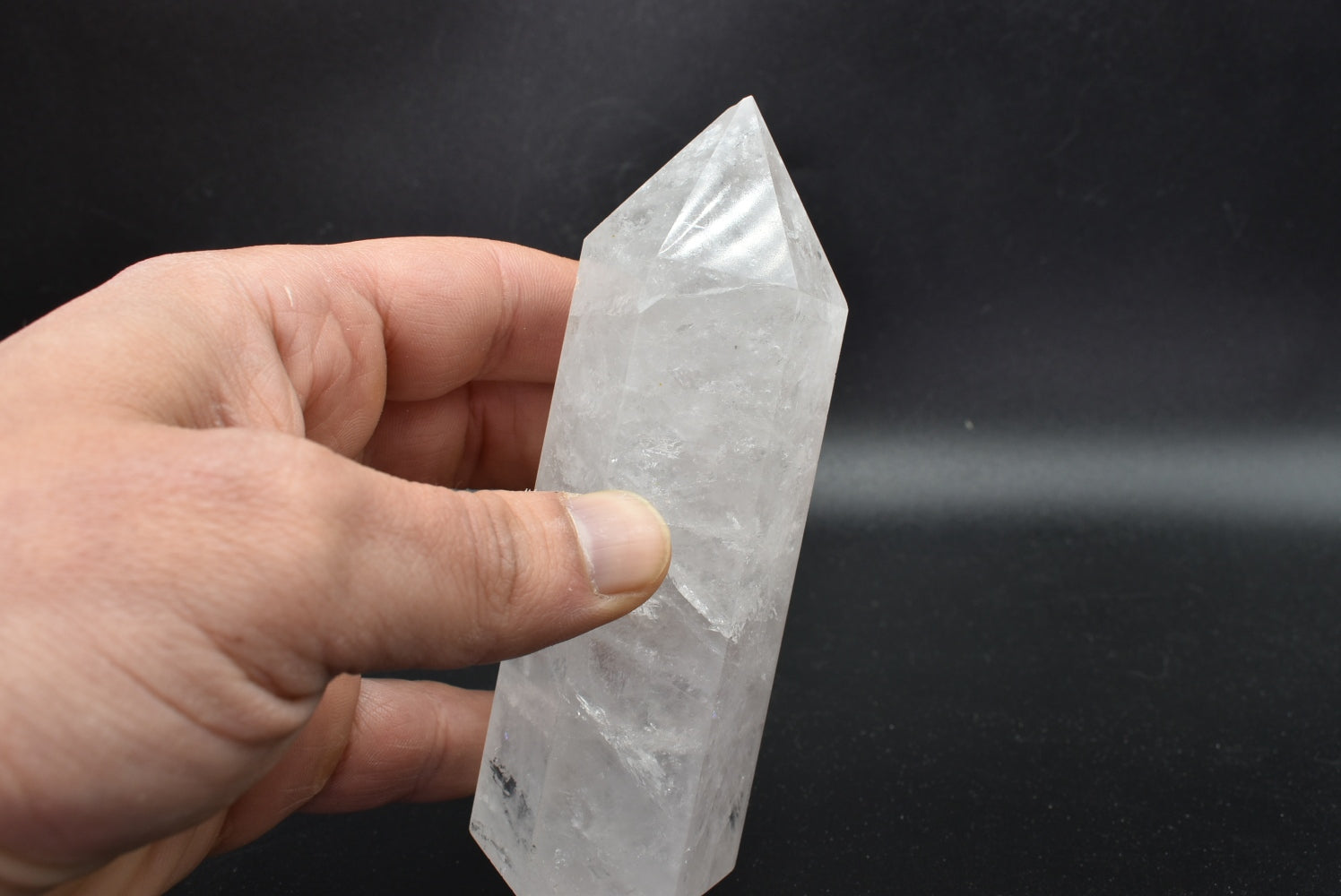Polished Rock Crystal Tip - Hyaline Quartz 12.1 cm