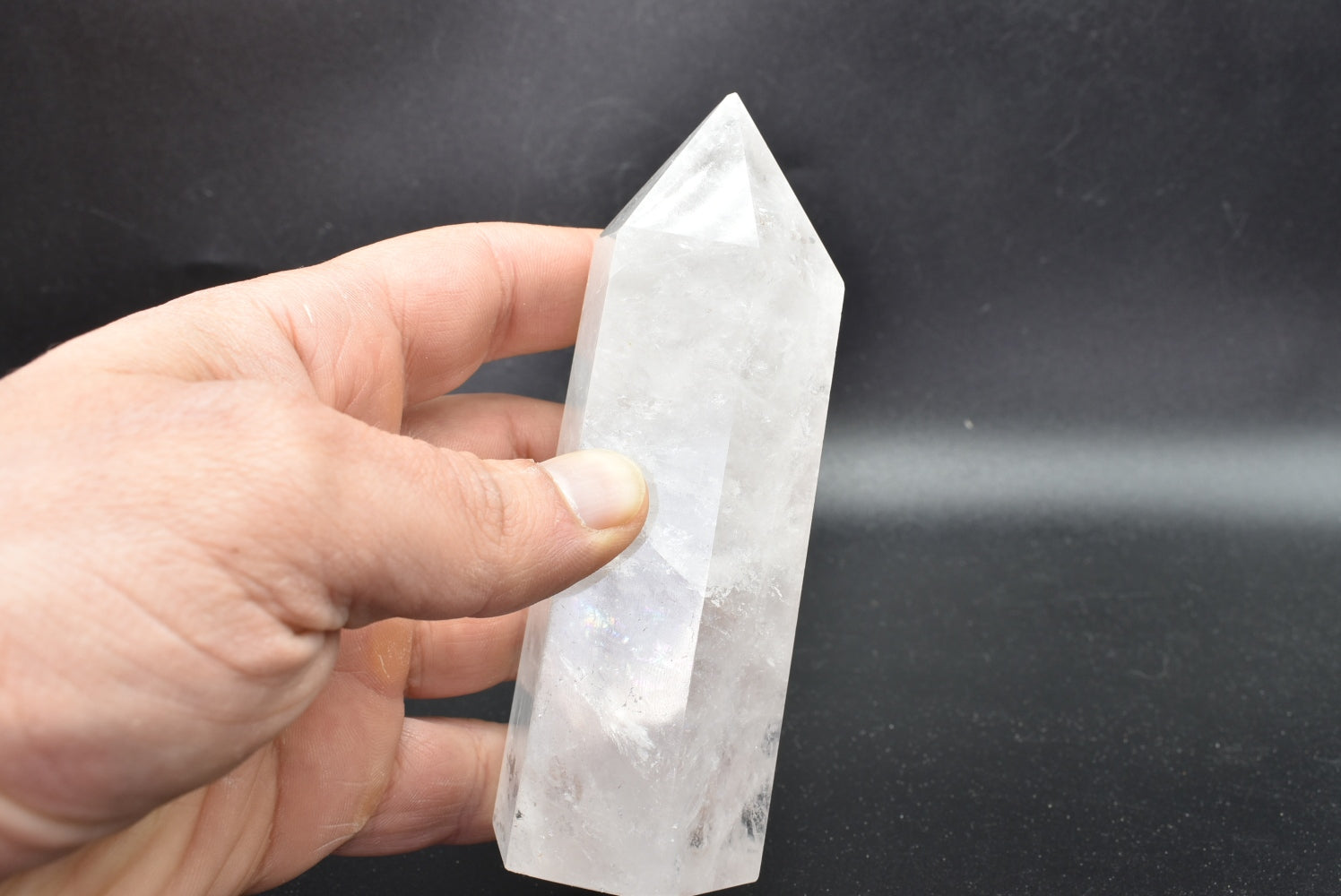 Polished Rock Crystal Tip - Hyaline Quartz 12.1 cm