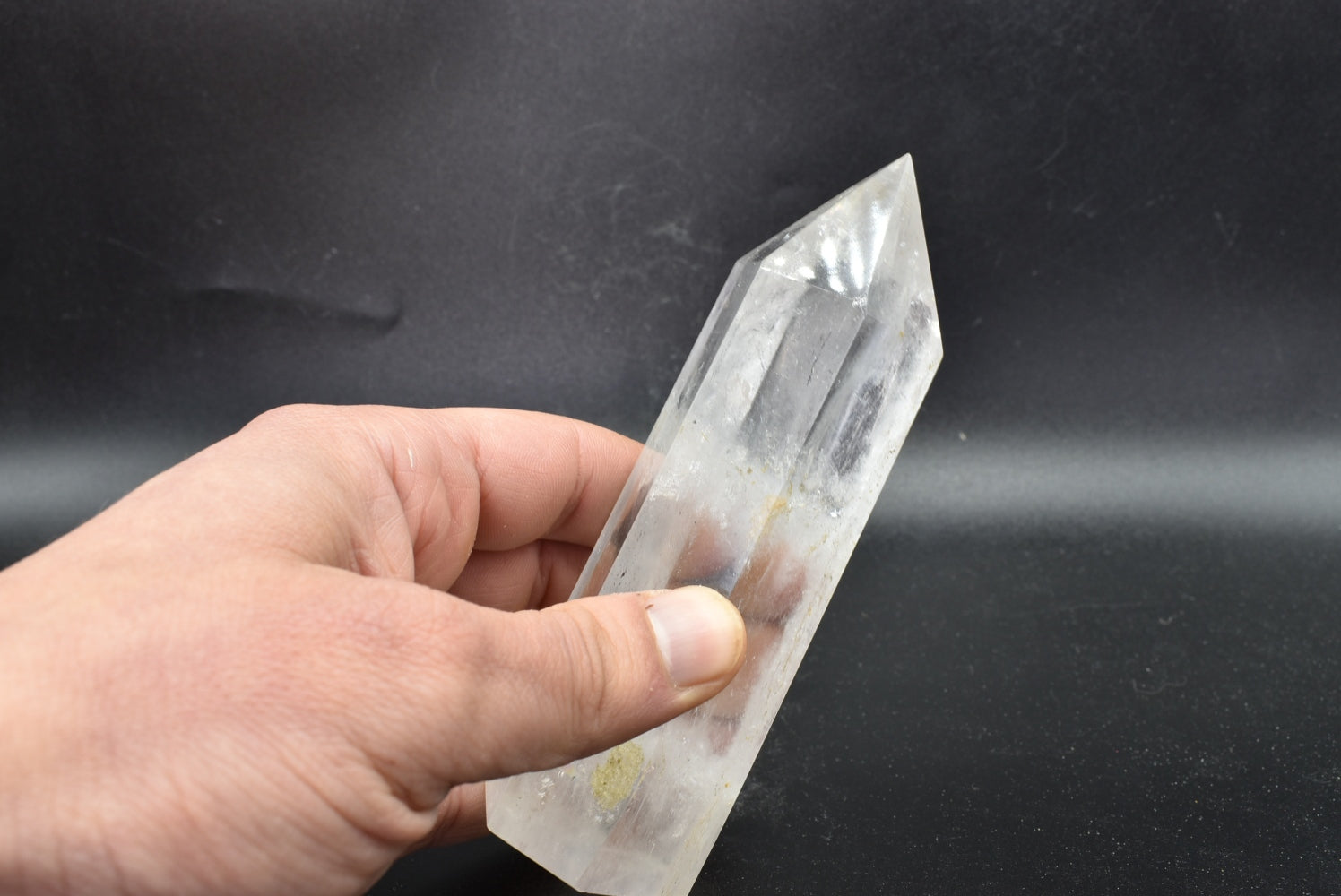Polished Rock Crystal Tip - Hyaline Quartz 12.9 cm