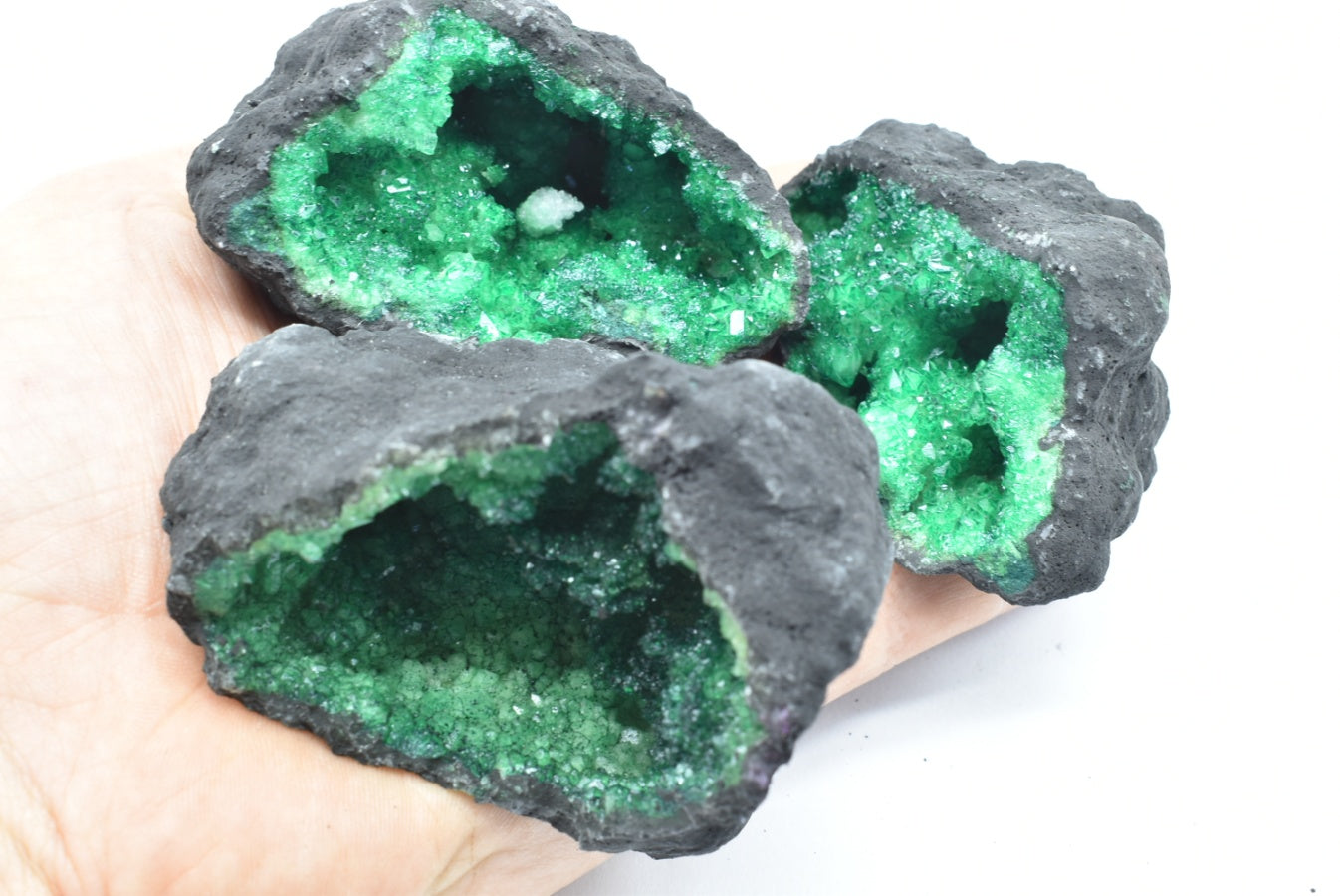 Tinted Green Quartz Geode