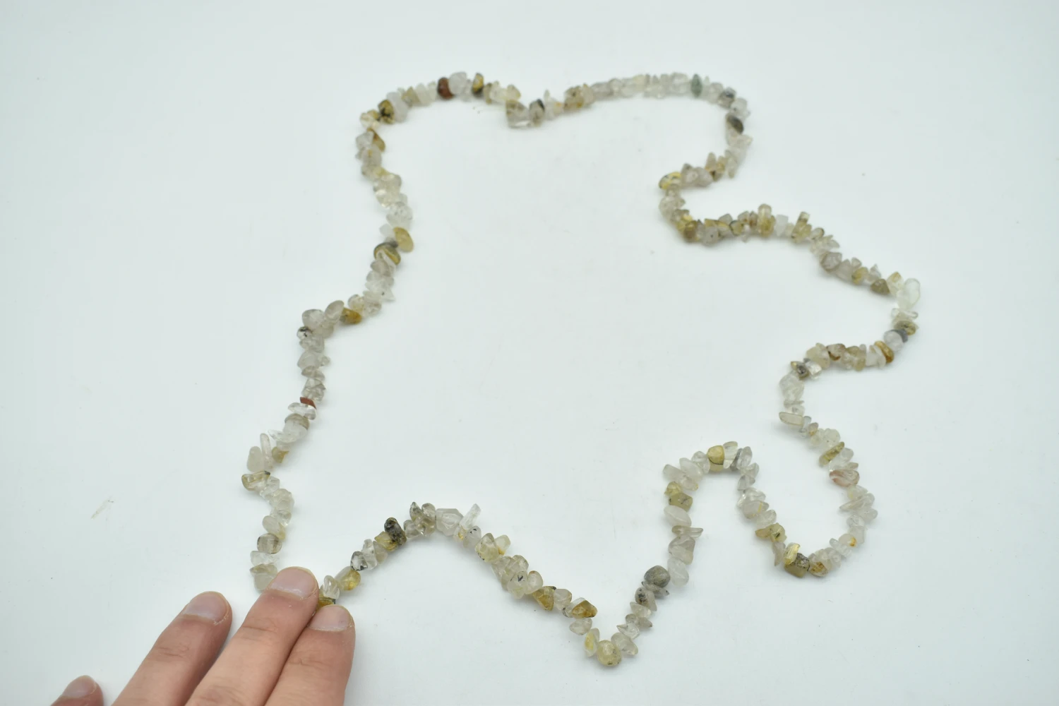 Rutilated quartz stone necklace